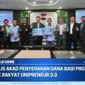 CEREMONY FOR THE HANDOVER OF FUNDS FOR THE BANK RAKYAT UNIPRENEUR 3.0 PROGRAMME